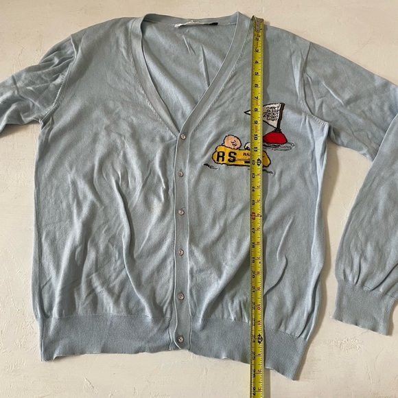 JC de CASTELBAJAC Cardigan Sweater Peanuts Snoopy Size M Light Blue - Picture 5 of 12